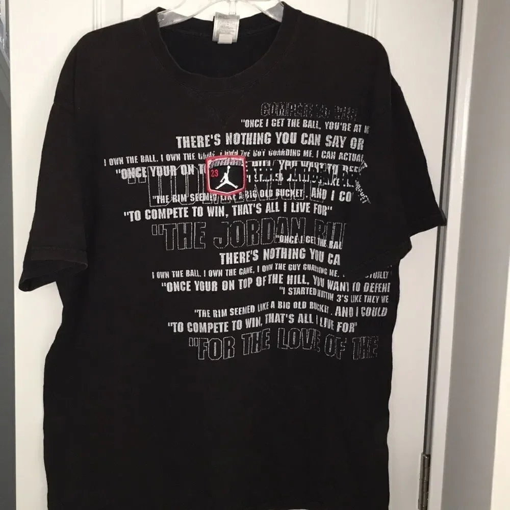 Worn Michael Jordan Rules basketball 23 t shirt L